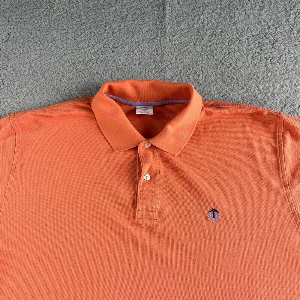 Brooks Brothers Polo Shirt Mens Extra Large Orange Performance Golf Outdoor